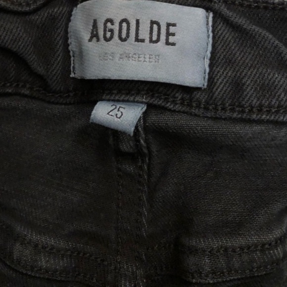 Revolve Agolde Toni Jeans Women’s 25 Raw Hem Straight Leg Black A133D-3002 - Picture 3 of 11